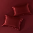 thumbnail image 4 of JML 6 Piece Silky Satin Comforter Set, Bedding Bed in a Bag,Burgundy,Twin, 4 of 6