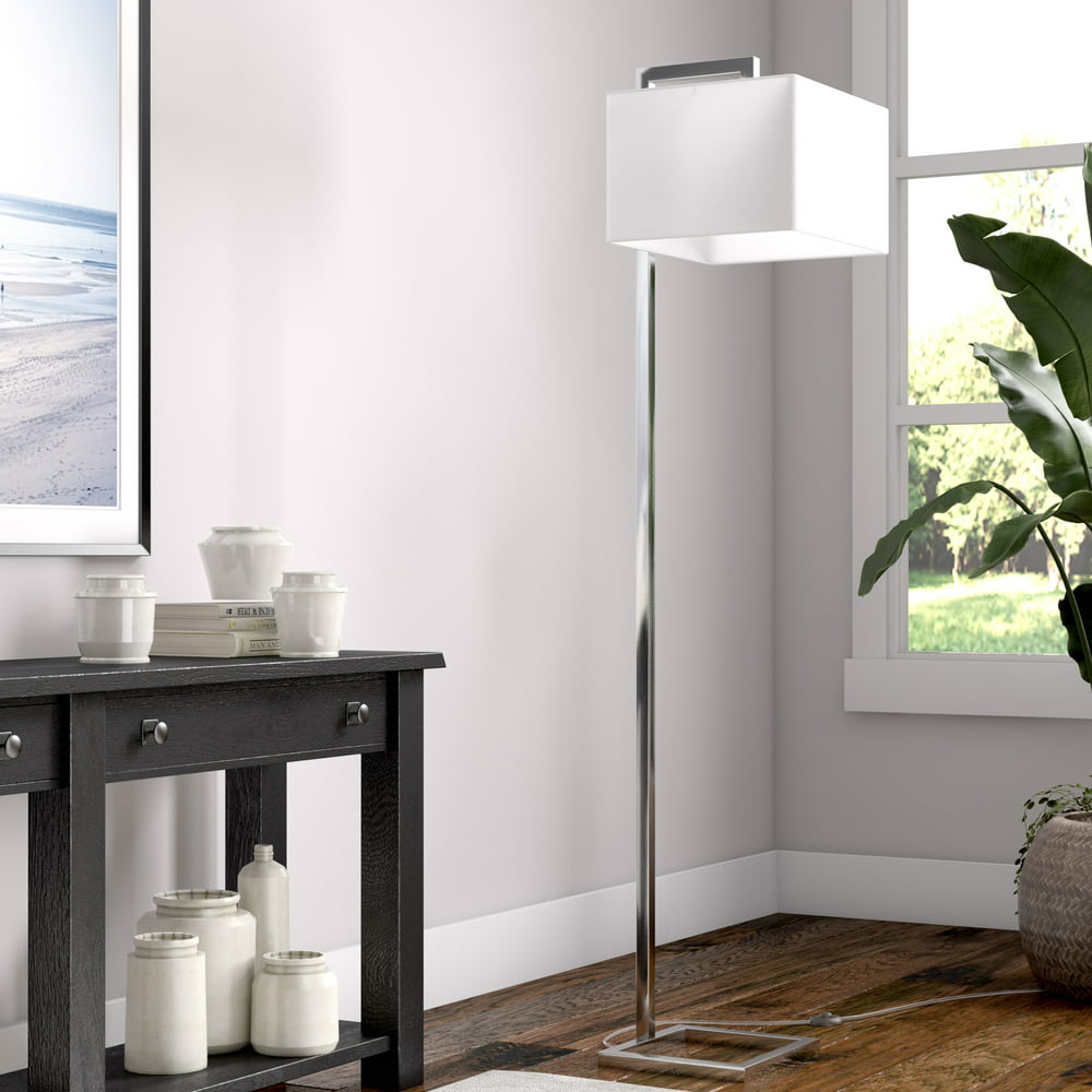 Evelyn&Zoe Modern Metal Floor Lamp with Square Shade - Walmart.com ...