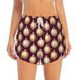 thumbnail image 4 of Lsque Golden Christmas Balls Printed Women's Running Shorts with Liner Pockets,Elastic Quick Dry Workout Athletic Gym Yoga Shorts,Womens High Waist Shorts-XX-Large, 4 of 9