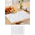 thumbnail image 6 of Placemats Set of 6, Cotton Linen Heat Table Mats Non-Slip Washable Spring Wildflowers Botanical Leaves Cornflower Blue Placemat for Holiday Banquet Dining Kitchen Table Decor, 6 of 6