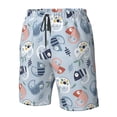 thumbnail image 5 of Naloa Cute Chameleons On Blue Men's Beach Shorts, Surfing shorts, Swim trunks, Quick Dry Swim Trunks for Surfing Beach Fun - Small, 5 of 9