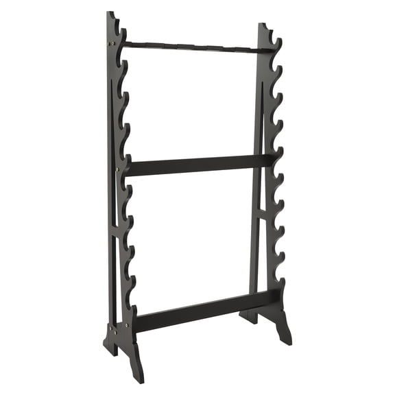 Sword Stand, Vertical Sword Stand Display, 10 Tier/5 Hole Sword Holder for Living Rooms, Bedrooms, Study Rooms, Kitchens (24.4*13.2*47in) (Black)