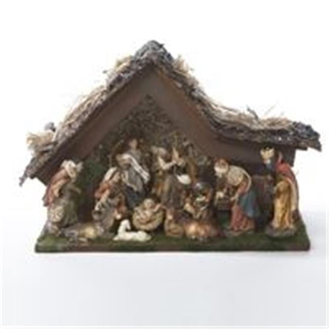 New Fre Kurt Adler 6-Inch 7-Piece Resin Nativity Set with Stable and 6 Figures