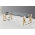thumbnail image 1 of K-LIVING LIVYA COFFEE TABLE WITH CLEAR GLASS TOP & GOLD POLISHED STAINLESS STEEL BASE, 1 of 1