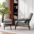 thumbnail image 6 of Mcombo Modern Accent Chair with Ottoman for Living Room Bedroom, Mid-century Lounge Soft Fabric Seats Club Armchairs 4123(Houndstooth), 6 of 9