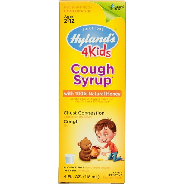 Hyland's 4 Kids Cough Syrup w/100 Natural Honey, Natural Relief of