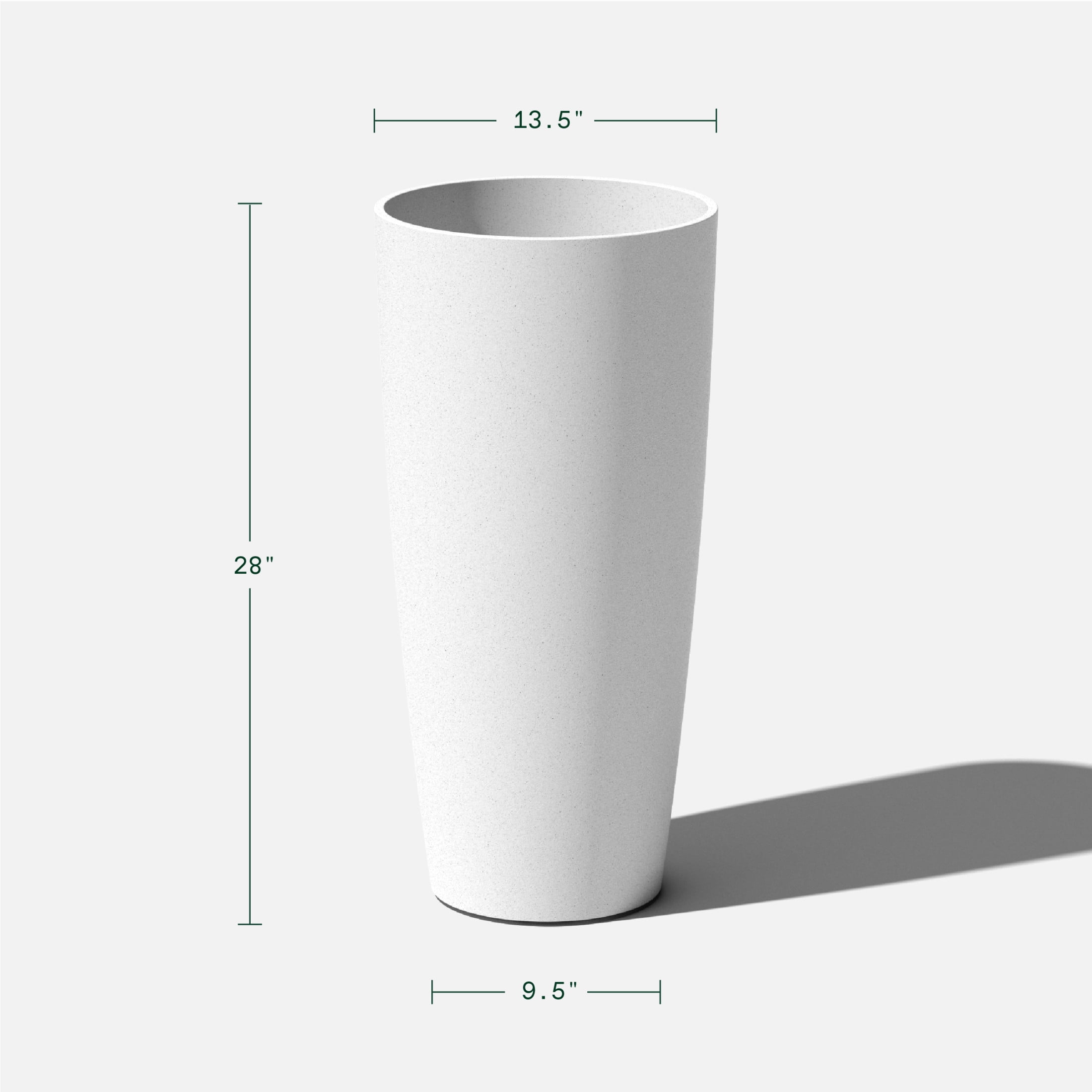 Veradek Mason Series Selena 28" Plastic-Stone Planter 2-Pack White