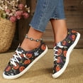 thumbnail image 6 of YLYL Women's Halloween Canvas Shoes Slip on Loafers Skull Pumpkin Printed Low Top Soft Sole Casual Comfort Tennis Walking Flat Shoes, 6 of 7