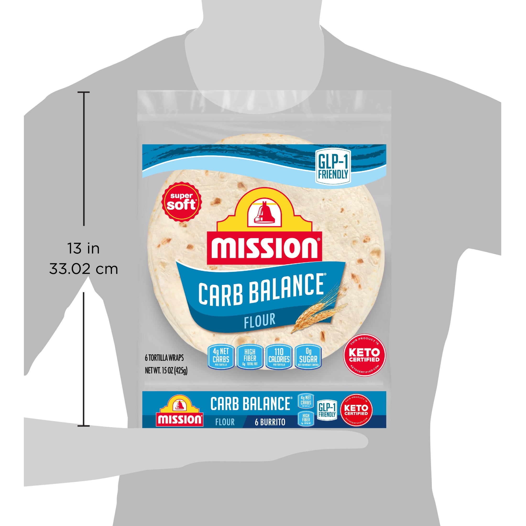 Mission Carb Balance Flour Tortillas, Burrito Size, 6 Count