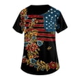 thumbnail image 4 of Womens Nurse Scrub Tops 4th of July Patriotic Print V Neck Short Sleeve Breathable Work Uniform, 4 of 4