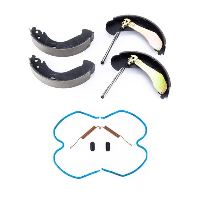 Power Stop Brake Shoe SSH855 Semi-Metallic; Bonded; With 2 Parking Brake Levers And Mounting Hardware