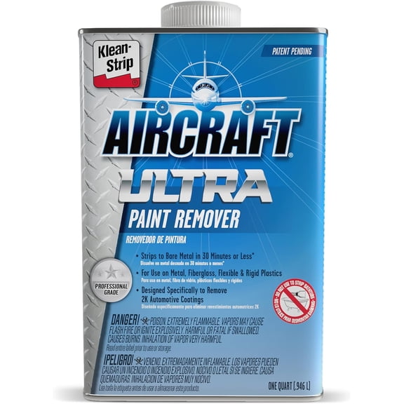 KLEAN-STRIP Aircraft Ultra Paint Remover - Powerful Formula Strips Automotive & Metal Coatings, Visible Lifting, Fast-Acting - 1 Quart