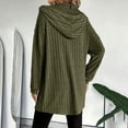 thumbnail image 4 of UPPADA Zip up Cardigan Womens Hooded Sweaters Lightweight Open Front Thin Long Cardigans Fall Fashion Long Sleeve Knit Sweater with Pockets Army Green,L, 4 of 7