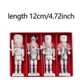 thumbnail image 7 of FVDPWYE Set of 4 Wooden Christmas Nutcracker Handcrafted Sturdy for Table Display Lightweight Xmas Gift Collection Desktop Decoration Silver 12cm, 7 of 7