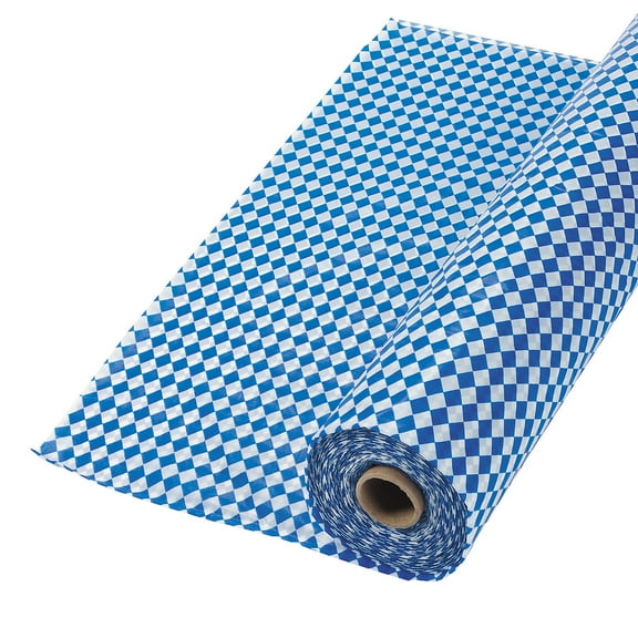 Blue & White Argyle Tablecloth Roll - Party Supplies - 1 Piece