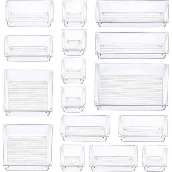 Organizador de Cajones Plástico Transparente Bluelander 16 Piezas