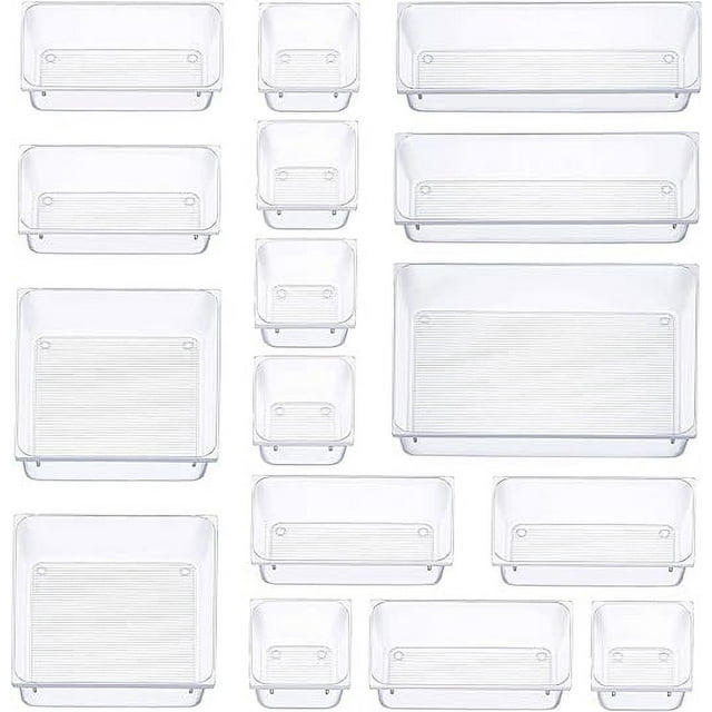 Organizador de Cajones Plástico Transparente Bluelander 16 Piezas