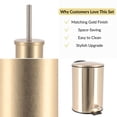 thumbnail image 6 of Brushed Gold Bathroom Set – 0.8 Gal Trash Can and Toilet Bowl Brush, 6 of 8