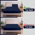 thumbnail image 4 of SGI Bedding 39" King Split Top Flex Head sheet 100% Egyptian Cotton Sheet Set - 600 Thread Count Flex Top Sheet for Adjustable Bed 4 Piece Sheet Set 15" Deep for Sleep Number bed - Navy Blue, 4 of 7