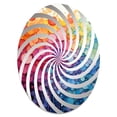 thumbnail image 2 of Designart "Spectrum's Labyrinth I" Rainbow Vortex Round Wall Mirror - Landscapes Oval Printed Decorative Mirror - Multiple Color Options, 2 of 5