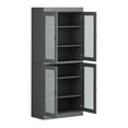 thumbnail image 3 of Palace Imports 100% Solid Wood 32" Pantry Cabinet with Frosted Glass Doors and Adjustable Shelves, Gray, 3 of 6