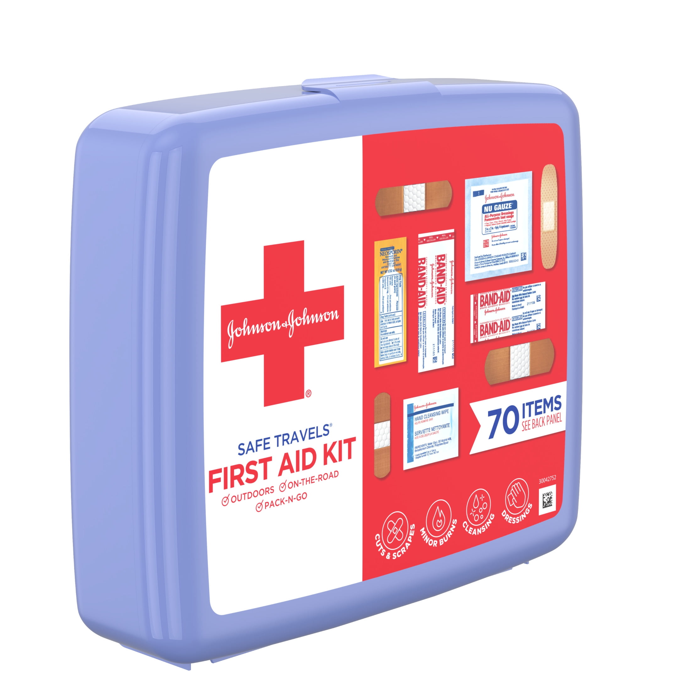 Johnson & Johnson Safe Travels Portable Emergency First Aid Kit