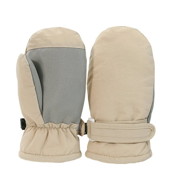 AWZXDE Baby Gloves Toddler Mittens Skiing Gloves Winter Gloves Kids Winter Mittens For Girls Boys Water-proof Grip Enhanced Thermal Khaki,2-4 Years