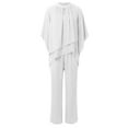 thumbnail image 4 of Women's Casual Shoulder Irregular Party Elegant Two Piece Set Sweater Pants Set Wedding Dress 16w All Party Outfits for Women Womens Work Suits Set Jumpsuits for Women Formal Women Jacket Bridal, 4 of 5