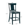 thumbnail image 4 of Weston Home Farmhouse Vintage Panel Back Solid Wood Counter Height Chair, Set of 2, Antique Denim, 4 of 7