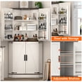 thumbnail image 5 of ANPOO 68" Tall Corner Storage Cabinet with 6 Side Door Shelves and Adjustable Shelves, 5 Tier Farmhouse Pantry Cabinet for Bathroom, Living Room, Kitchen,White, 5 of 7