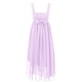 thumbnail image 2 of iEFiEL Girls Chiffon Solid Color Wedding Party Dress V Neck Wide Shoulder Straps Holiday Dress Lavender-A 12, 2 of 5