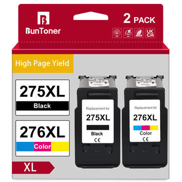 275XL 276XL Ink Cartridge for Canon Ink 275 and 276 XL 275XL Ink Cartridge Value Pack for Canon PIXMA TS3520 TS3522 TS3500 TR4720 TR4722 TR4700 Printer (Black, Tri-Color)