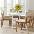 thumbnail image 2 of Nathan James Gracie Modern Dining Chair, Upholstered Accent Dining Chair in Natural Flax/Brown, 2 of 6