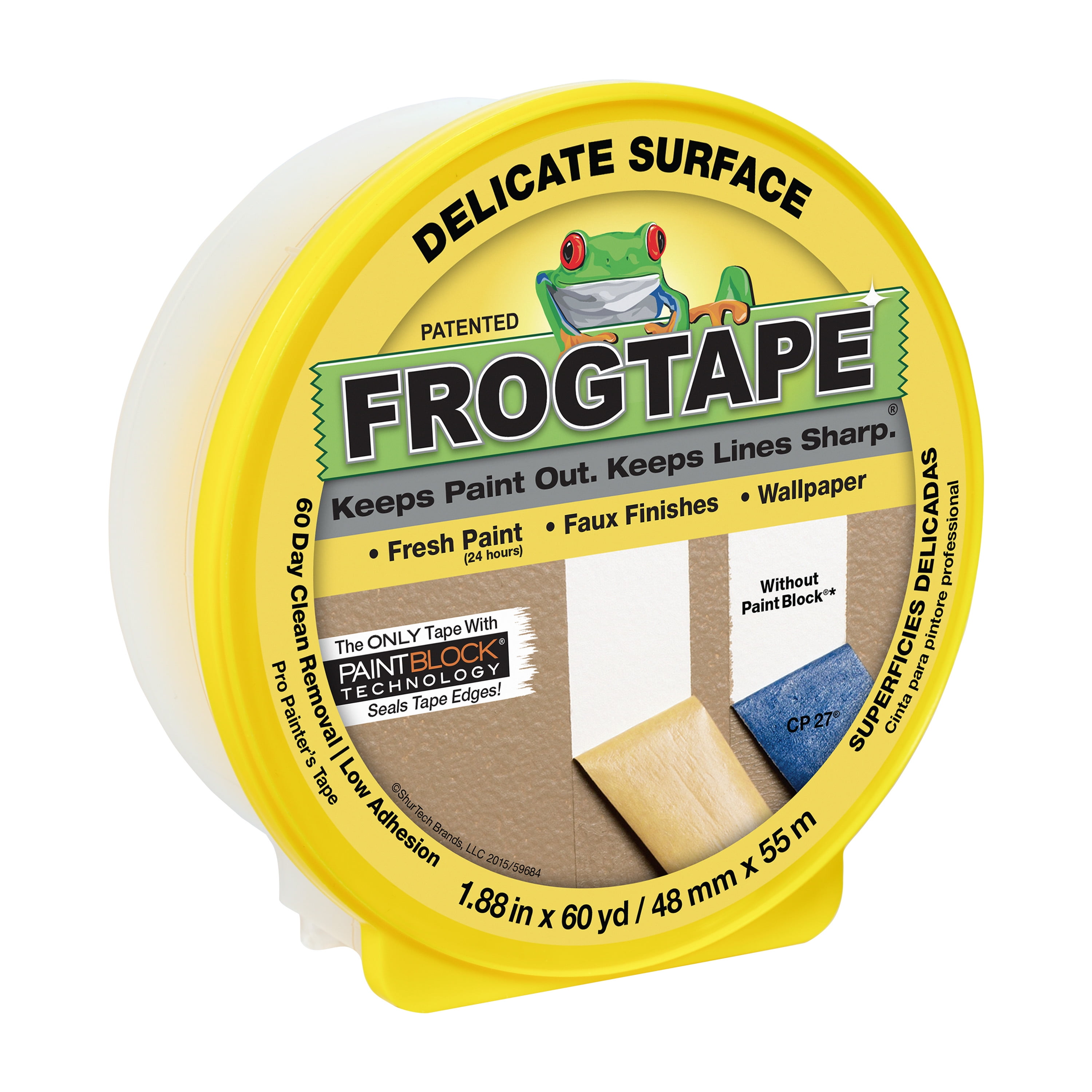 FrogTape 1.88 in. x 60 yd. Yellow Delicate Surface Painting Tape