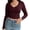 Burgundy, variant on Womens Long Sleeve T Shirt Tops Deep V Neck Shirts Casual Slim Fit Basic T-Shirt Tee
