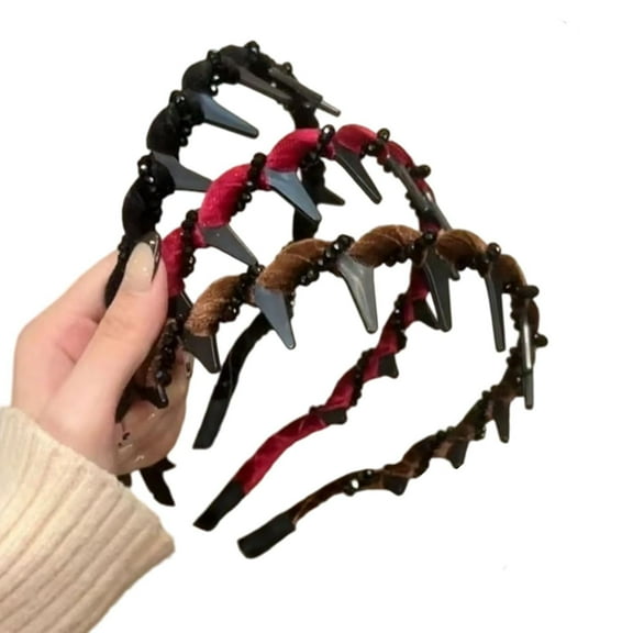 Retro High Skull Pearl Headband, Basicallyt/Regulatem/Watchatest Retro High Skull Headband, Vintage Cranium Artificial Pearl, Reversible With Teeth