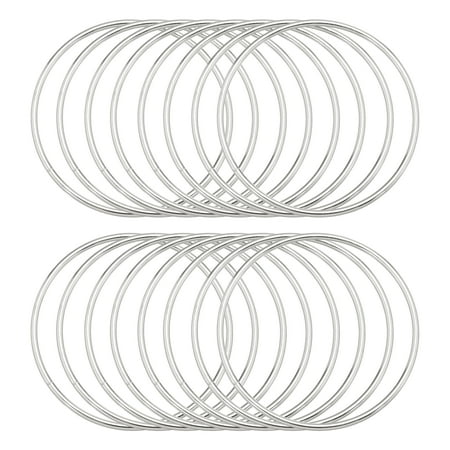 Uxcell 16Pcs Dream Catcher Rings, 3.1" Metal Hoops for Crafts Wreath Hoop Rings for Wall Hanging Crafts Home Decorations DIY Wedding Wreath Decor, Silver 2.9"