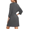 thumbnail image 3 of DOPI Robe for Women Kimono Robes Soft Bamboo Sleepwear Short Knit Bathrobe Ladies Loungewear S-XXL, 3 of 5