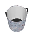 thumbnail image 3 of Goofa Blue Butterfly Printed Circular Hamper,Laundry Basket with Handles,Storage Baskets Foldable,Large Capacity Laundry Hamper-Small, 3 of 8