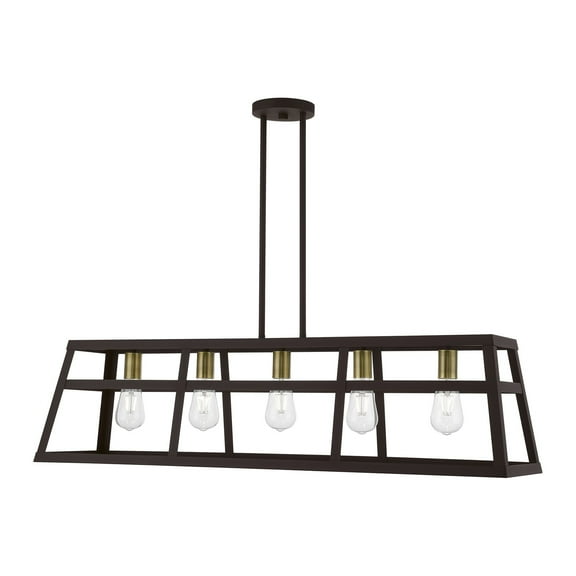 Livex Lighting - Schofield - 5 Light Linear Chandelier In Transitional Style-17