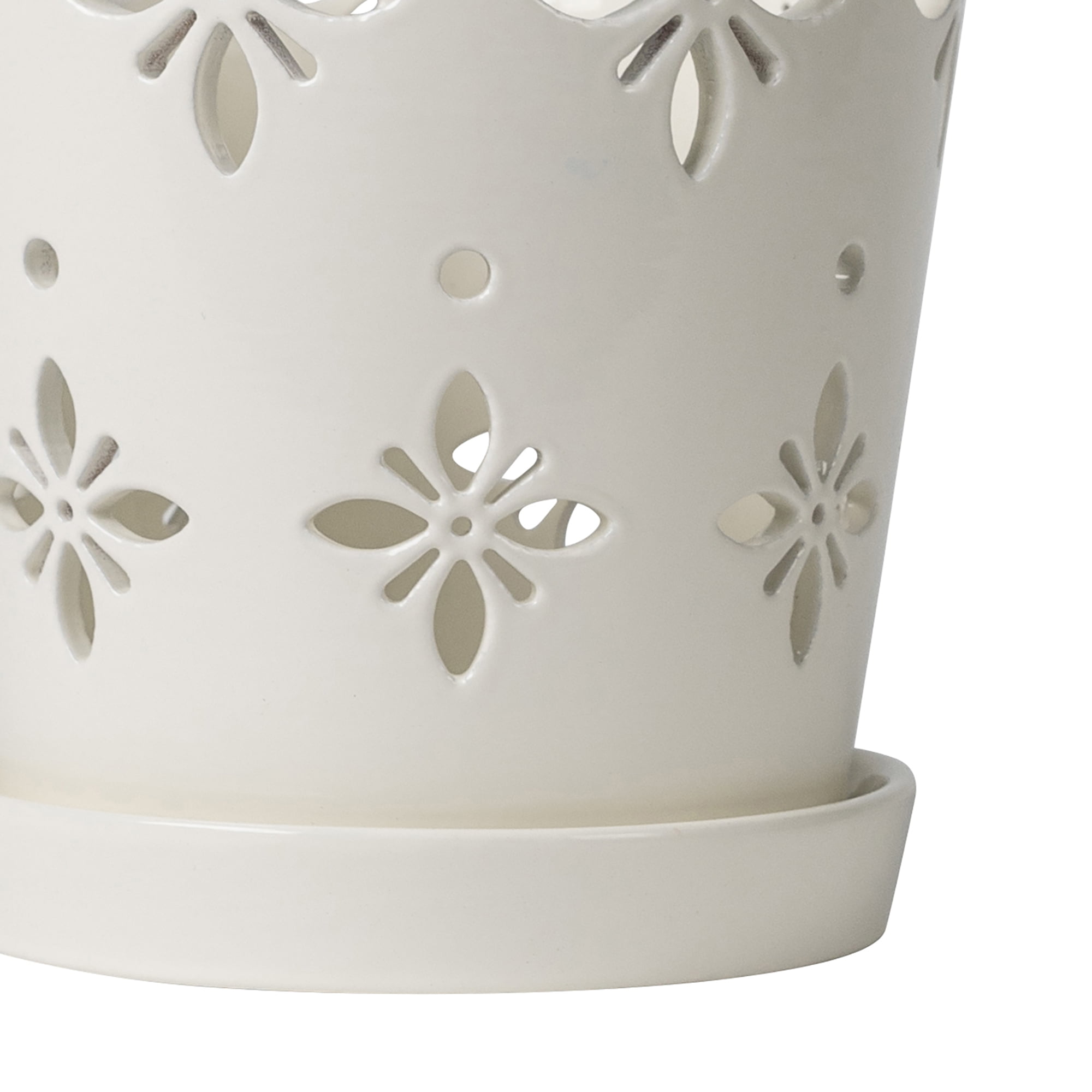 Mainstays 6" x 6" x 6" Round White Ceramic Orchid Plant Planter