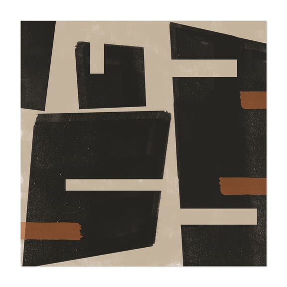 Modern Objects - Mixed Media Abstract Geometric Minimalist Modern Art Mid-Century Modern Pattern Bauhaus Unframed Wall Art Print 6 x 6 inches
