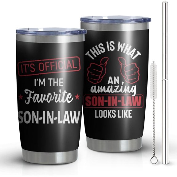 Son In Law Gifts From Mother In Law,Father In Law-20oz Tumbler With Straw And Lid-Birthday,Christmas,Thanksgiving Gifts for Future Son In Law-Son In Law Mug Coffee Cup