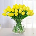 thumbnail image 3 of 10 Impresionantes Ramo De Tulipanes Artificiales De Pu De Toque Realista Con Tallo-amarillo--Amarillo Sincero Electrónica, 3 of 5