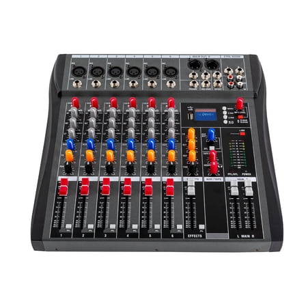 Miumaeov 6 Channel Studio Audio Mixer Bluetooth USB Digital Sound Mixing Console Board