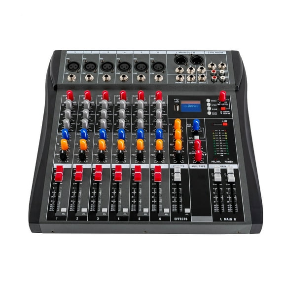 Miumaeov 6 Channel Studio Audio Mixer Bluetooth USB Digital Sound Mixing Console Board
