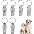 thumbnail image 1 of QPENWEI Lot de 6 porte-addresse étiquettes d'adresse d'identification pour animaux de compagnie chien chat chaton chiot pendentif personnalisé étanche avec étiquette anti-perte pour collier, argen, 1 of 5