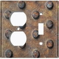thumbnail image 5 of Metal Light Switch Plate Outlet Cover Image of Rusted Crosshatch MET004, 5 of 14