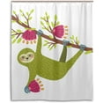 thumbnail image 2 of Three-Toed Sloth On Branch Bath Shower Curtain Liners - 60x72in - 100% Polyester - Waterproof Bath Curtain with C-Shaped Hooks for Bathroom Decoration 1 Panel, 2 of 5