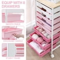 thumbnail image 2 of Carrito de almacenamiento rodante SYKIARIOL con 8 cajones rosa, 2 of 9